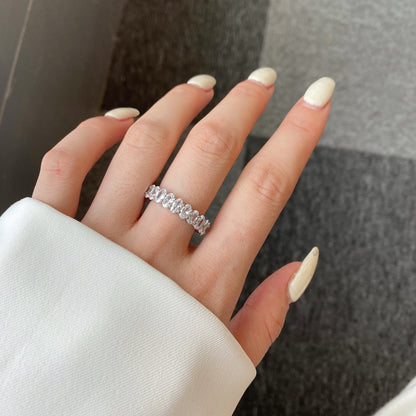 [CiCi]Ornate Oval Cut Tennis Ring