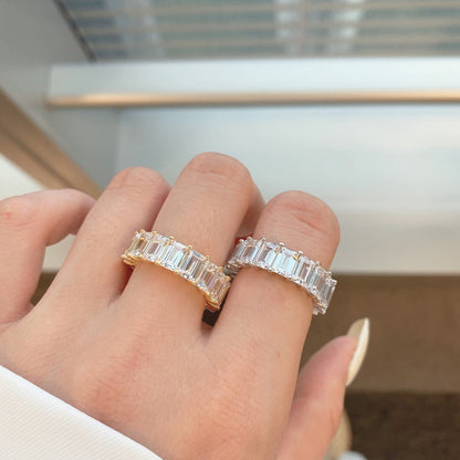[CiCi]0.75 Carat Elegant Emerald Cut Tennis Ring