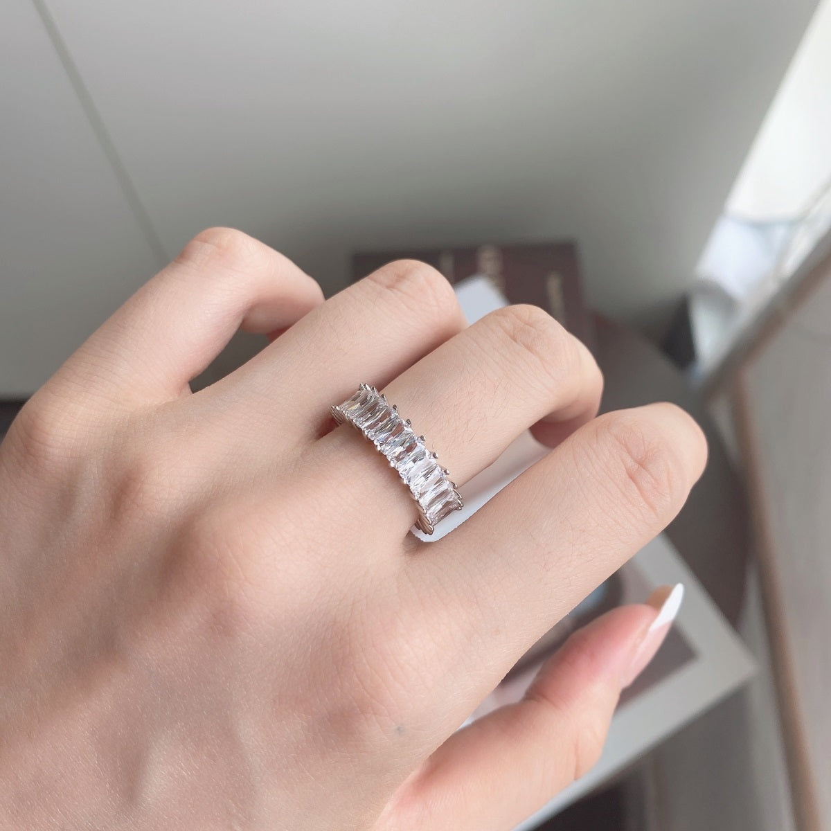 [CiCi]Unique Colorful Radiant Cut RIng