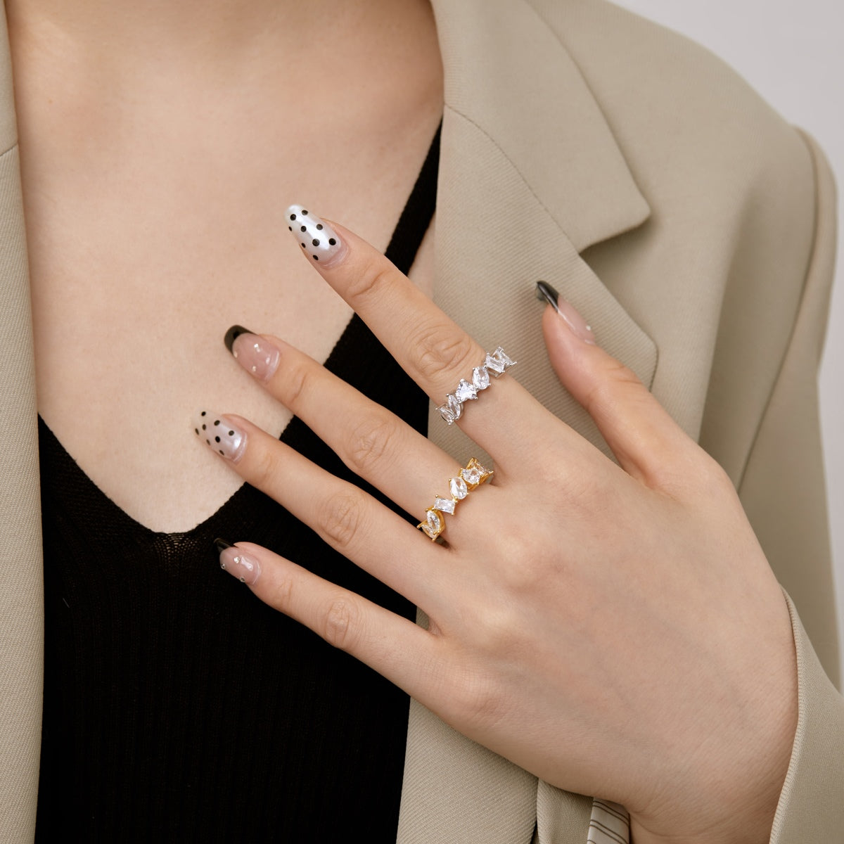 [CiCi]Delicate Multi Cut Ring
