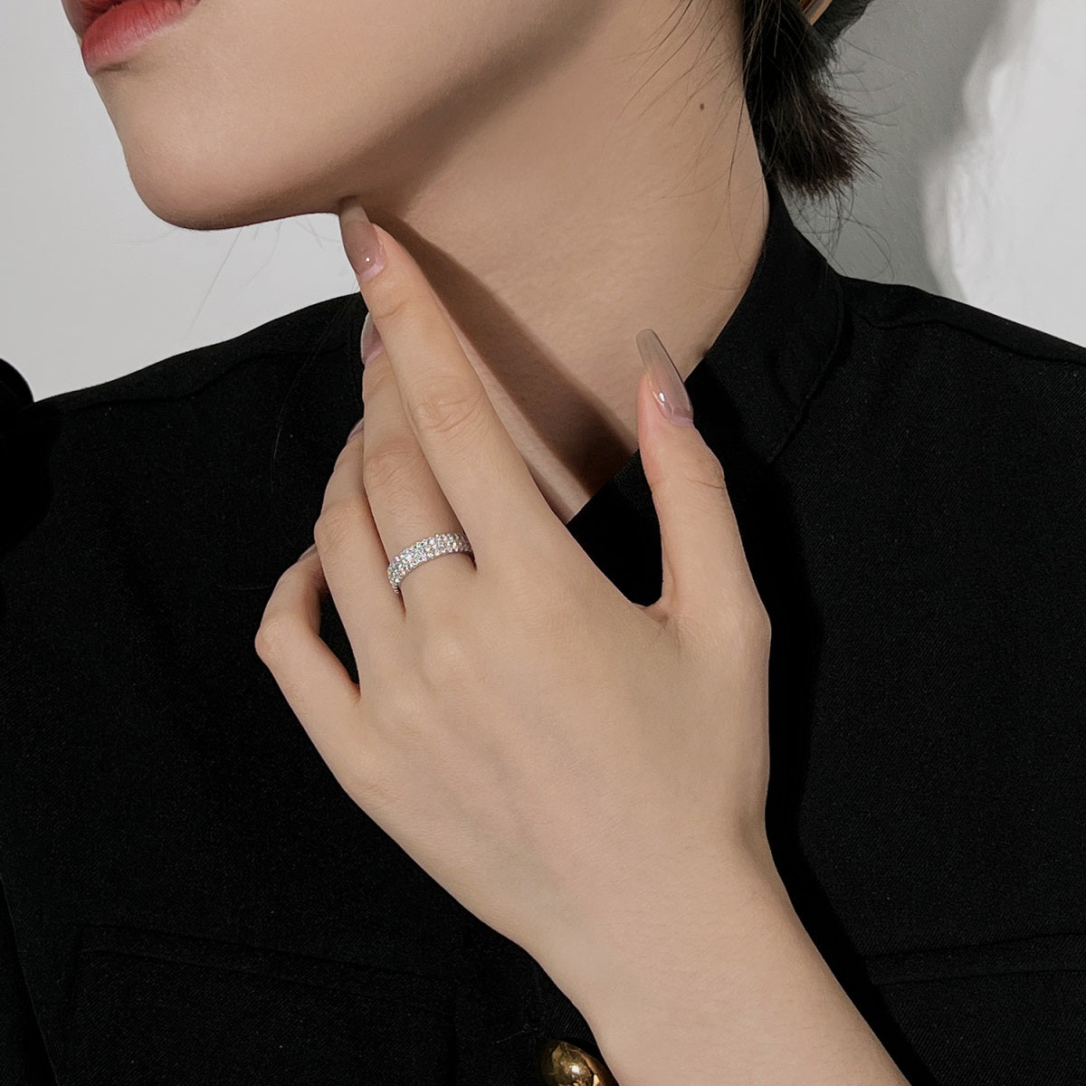 [CiCi]Dainty Round Cut Tennis Ring
