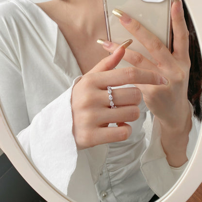 [CiCi]Exquisite Pear Cut Tennis Ring