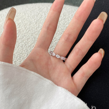 [CiCi]Exquisite Pear Cut Tennis Ring