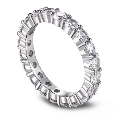[CiCi]Sparkling Round Cut Tennis Ring