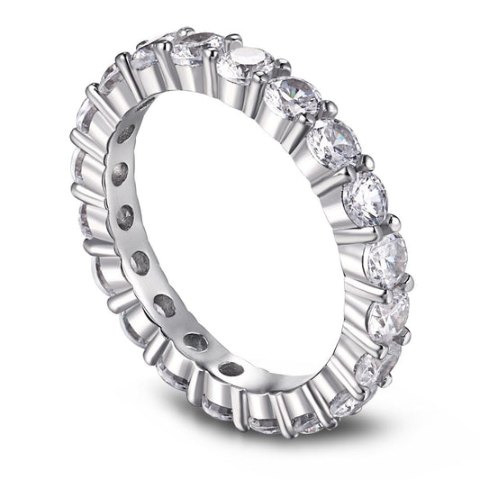 [CiCi]Sparkling Round Cut Tennis Ring