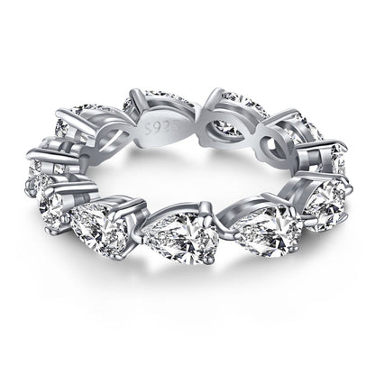[CiCi]Exquisite Pear Cut Tennis Ring