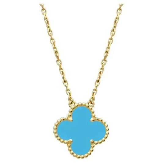 [CiCi]CLOVER 15MM VINTAGE TURQUOISE NECKLACE