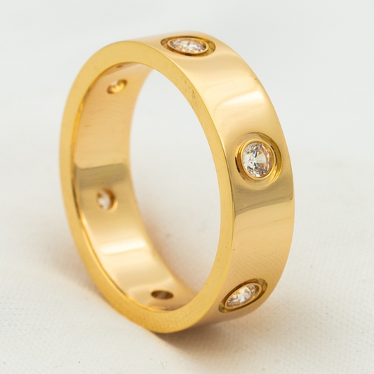 [CiCi]LOVE RING 5.5MM 6 DIAMONDS PINK GOLD
