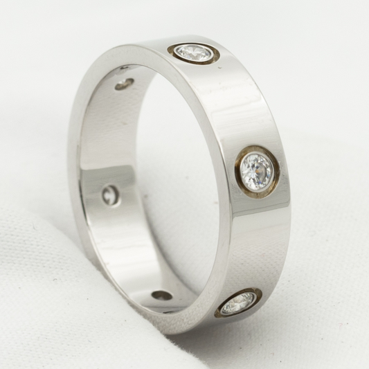 [CiCi]LOVE RING 5.5MM 6 DIAMONDS SILVER