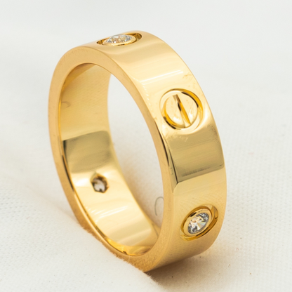 [CiCi]LOVE RING 5.5MM 3 DIAMONDS PINK GOLD