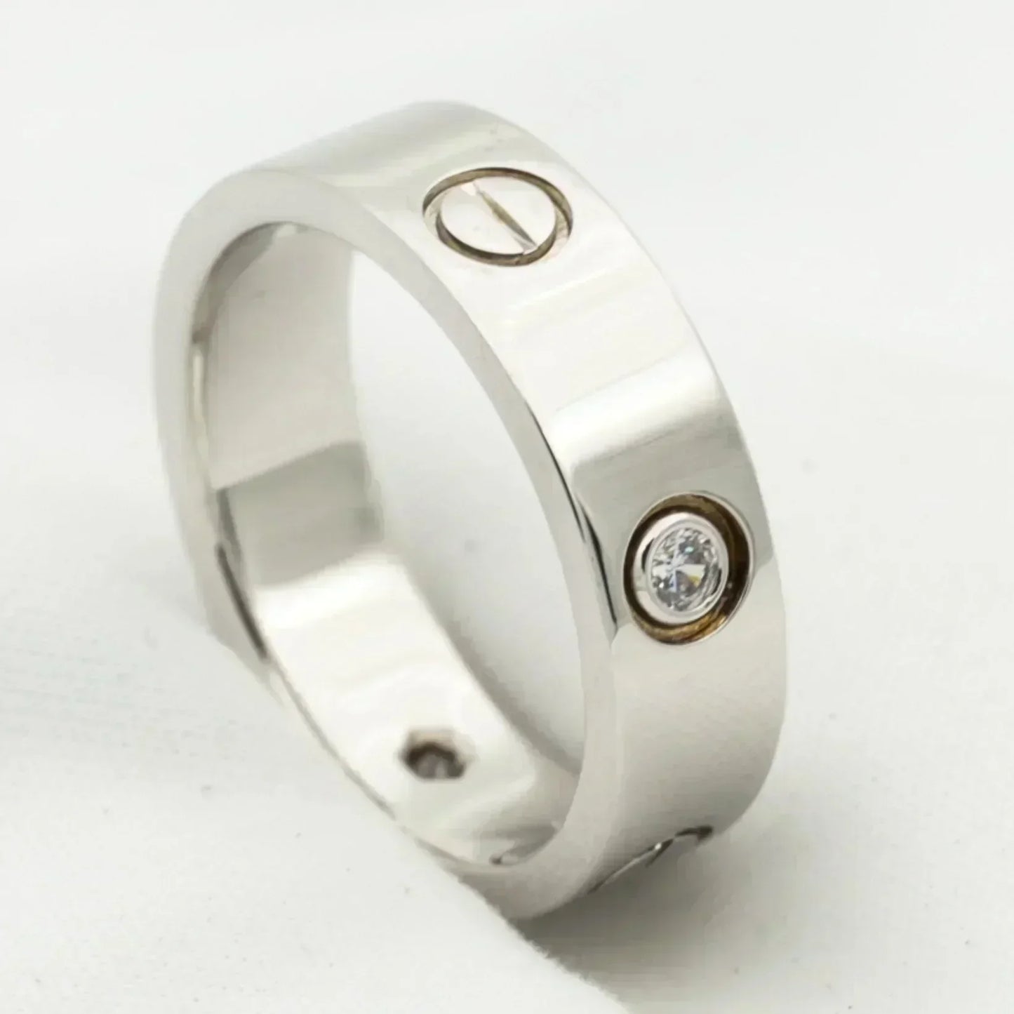[CiCi]LOVE RING 5.5MM 3 DIAMONDS SILVER