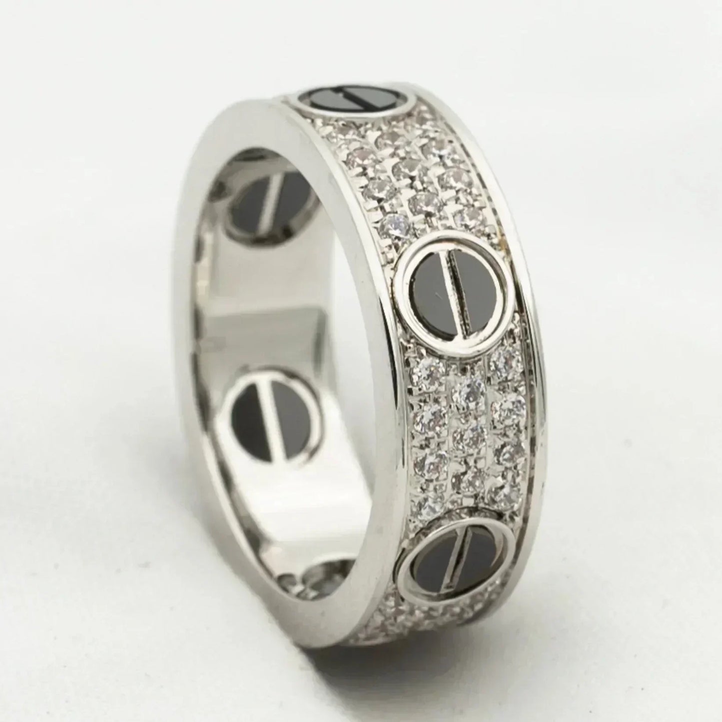 [CiCi]LOVE RING 5.5MM DIAMONDS PAVED CERAMIC