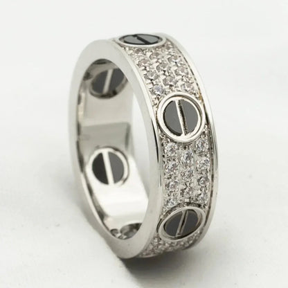 [CiCi]LOVE RING 5.5MM DIAMONDS PAVED CERAMIC