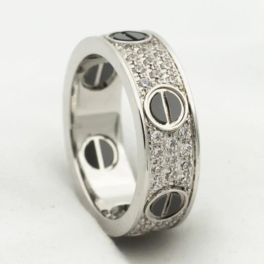 [CiCi]LOVE RING 5.5MM DIAMONDS PAVED CERAMIC