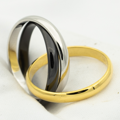 [CiCi]TRINITY RING BLACK GOLD SILVER