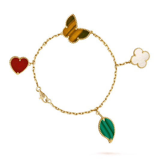 [CiCi]LUCKY SPRING 5 MOTIF GOLD BRACELET