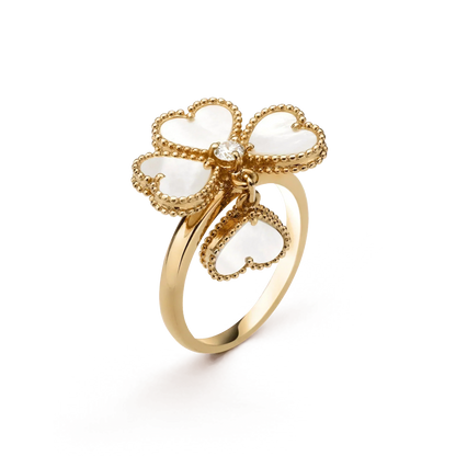 [CiCi]SWEET CLOVER WHITE MOP RING