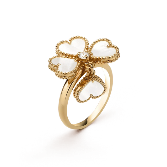 [CiCi]SWEET CLOVER WHITE MOP RING