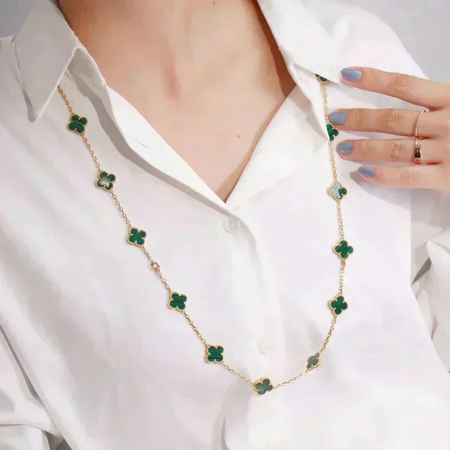 [CiCi]CLOVER 20 MOTIFS MALACHITE GOLD