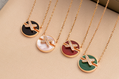 [CiCi]JEUX DE PINK GOLD DIAMOND NECKLACE