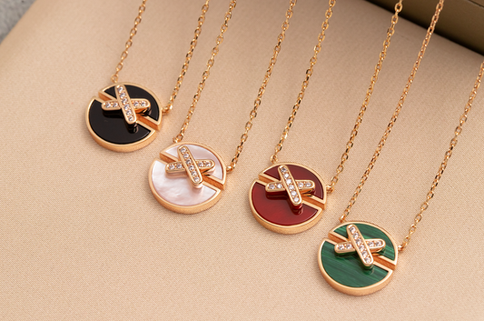 [CiCi]JEUX DE PINK GOLD DIAMOND NECKLACE