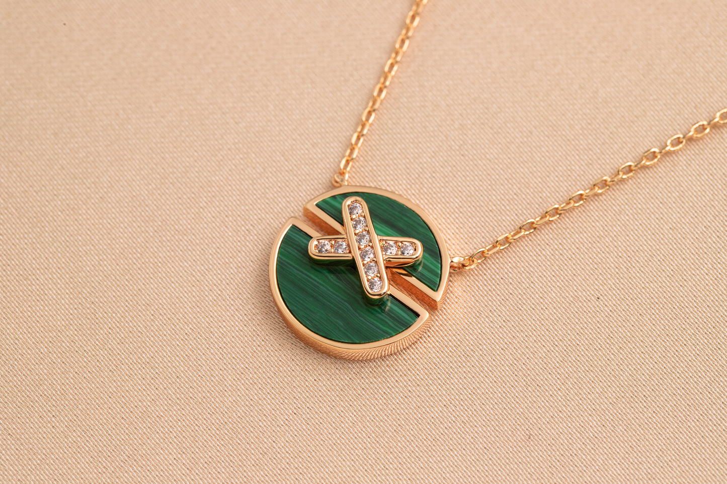 [CiCi]JEUX DE PINK GOLD DIAMOND NECKLACE