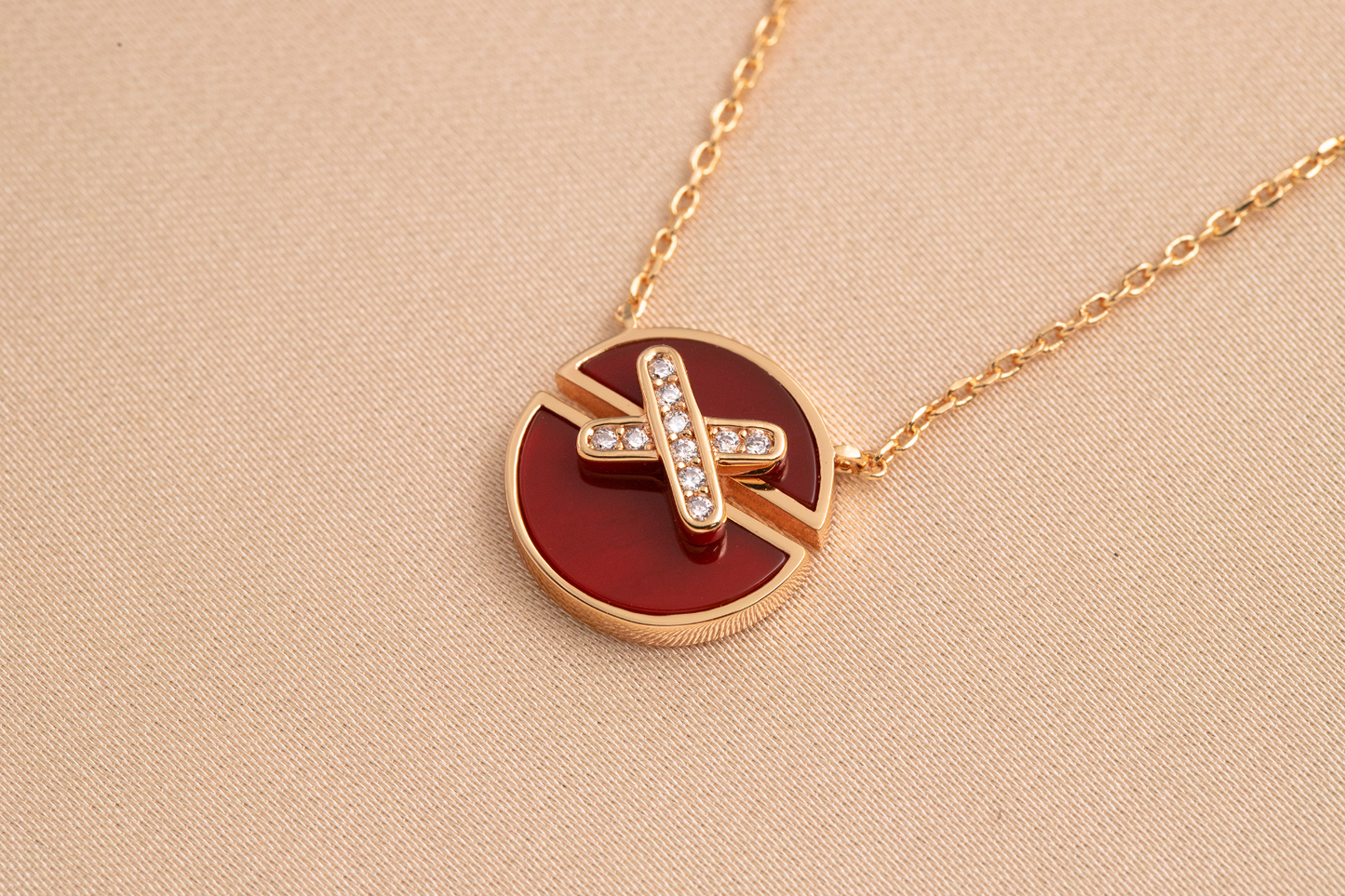 [CiCi]JEUX DE PINK GOLD DIAMOND NECKLACE