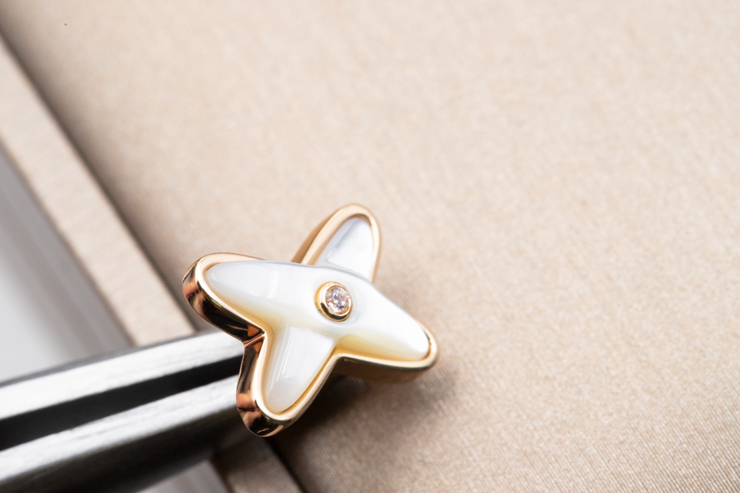 [CiCi]JEUX DE WHITE MOP ROSE GOLD DIAMOND EARRINGS