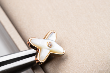 [CiCi]JEUX DE WHITE MOP PINK GOLD DIAMOND EARRINGS