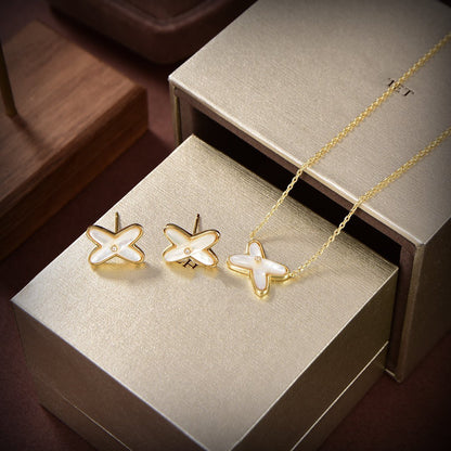 [CiCi]JEUX DE WHITE MOP GOLD DIAMOND EARRINGS