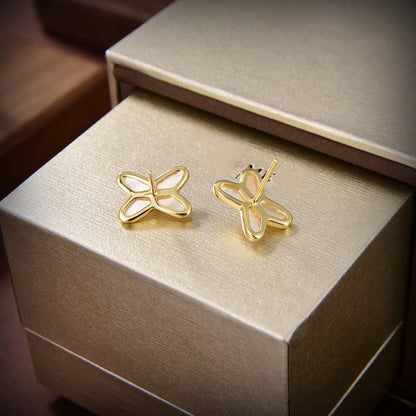 [CiCi]JEUX DE WHITE MOP GOLD DIAMOND EARRINGS