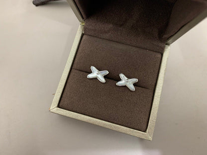 [CiCi]JEUX DE WHITE MOP SILVER DIAMOND EARRINGS