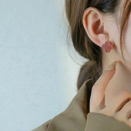 [CiCi]CLOVER MEDIUM 1 MOTIFS CARNELIAN  EARRINGS