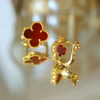 [CiCi]CLOVER MEDIUM 1 MOTIFS CARNELIAN  EARRINGS