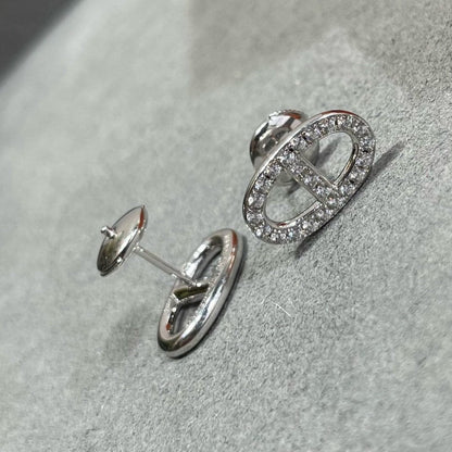 [CiCi]HM FULL DIAMOND PIG NOSE STUD EARRINGS