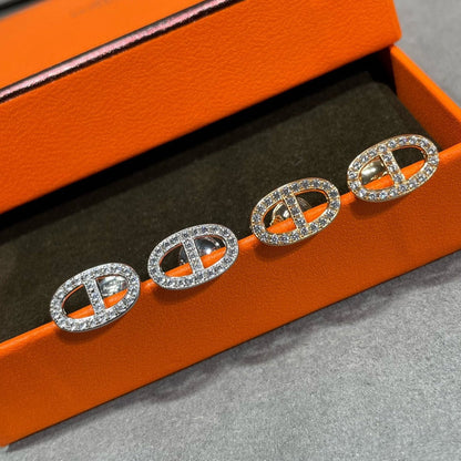 [CiCi]HM FULL DIAMOND PIG NOSE STUD EARRINGS