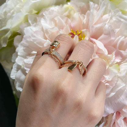 [CiCi]HM KELLY CLOCHETTE DOUBLE RING IN  WITH DIAMONDS