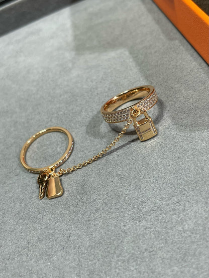 [CiCi]HM KELLY CLOCHETTE DOUBLE RING IN  WITH DIAMONDS