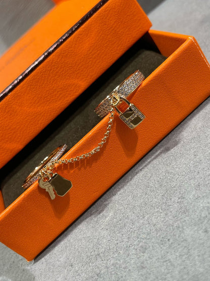 [CiCi]HM KELLY CLOCHETTE DOUBLE RING IN  WITH DIAMONDS