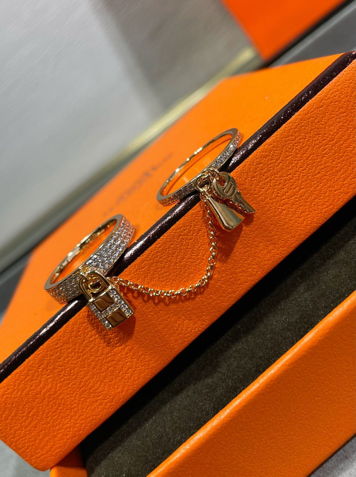 [CiCi]HM KELLY CLOCHETTE DOUBLE RING IN  WITH DIAMONDS