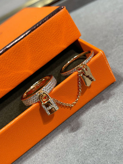 [CiCi]HM KELLY CLOCHETTE DOUBLE RING IN  WITH DIAMONDS