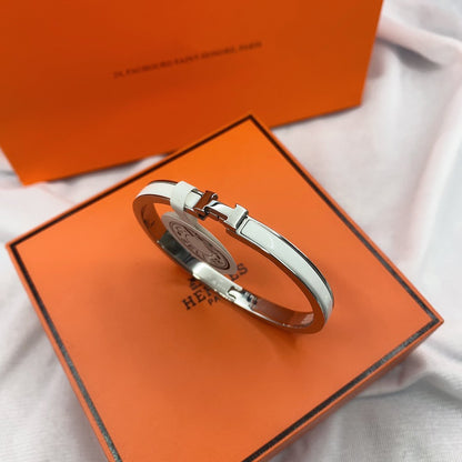 [CiCi]CLASSIC HM CLIC WHITE 8MM ENAMEL BRACELET