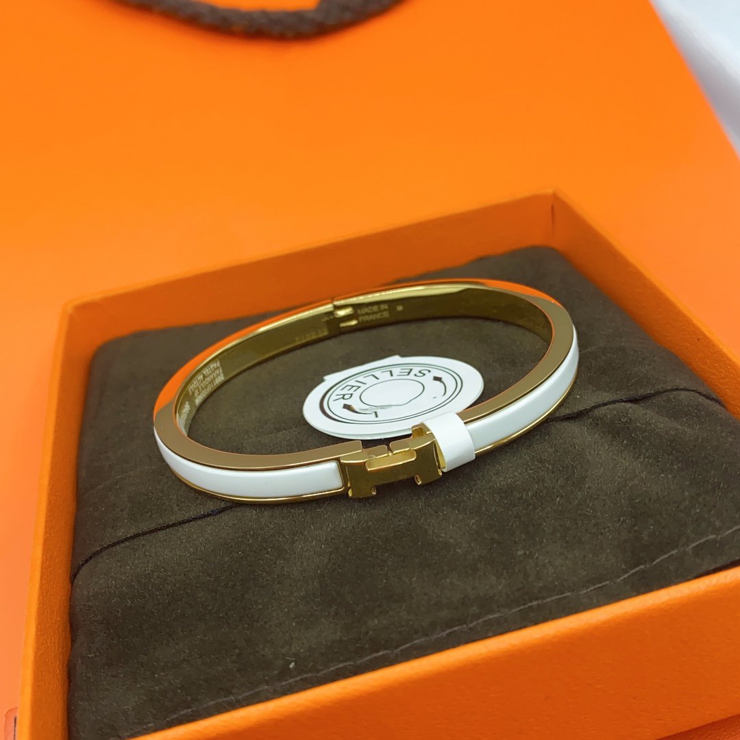 [CiCi]CLASSIC HM CLIC WHITE 8MM ENAMEL BRACELET