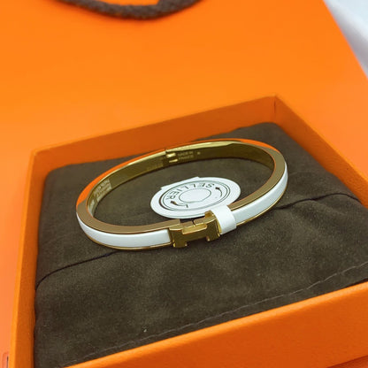 [CiCi]CLASSIC HM CLIC WHITE 8MM ENAMEL BRACELET