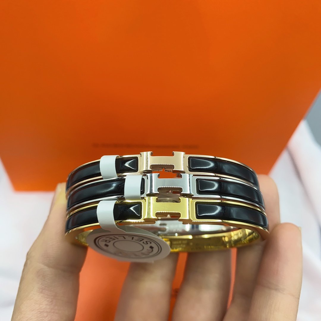 [CiCi]CLASSIC HM CLIC BLACK 8MM ENAMEL BRACELET