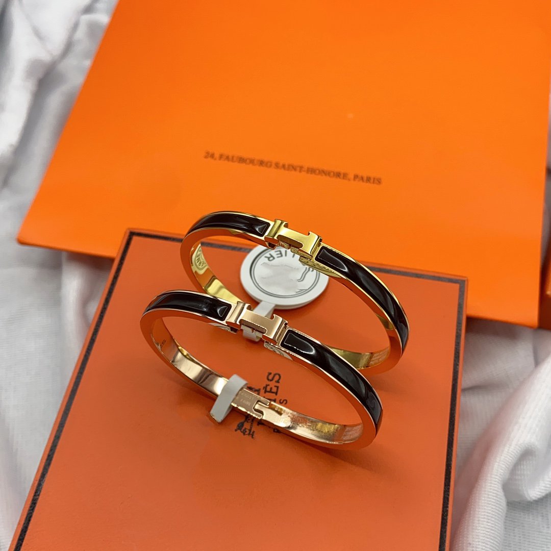 [CiCi]CLASSIC HM CLIC BLACK 8MM ENAMEL BRACELET