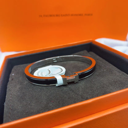 [CiCi]CLASSIC HM CLIC BLACK 8MM ENAMEL BRACELET