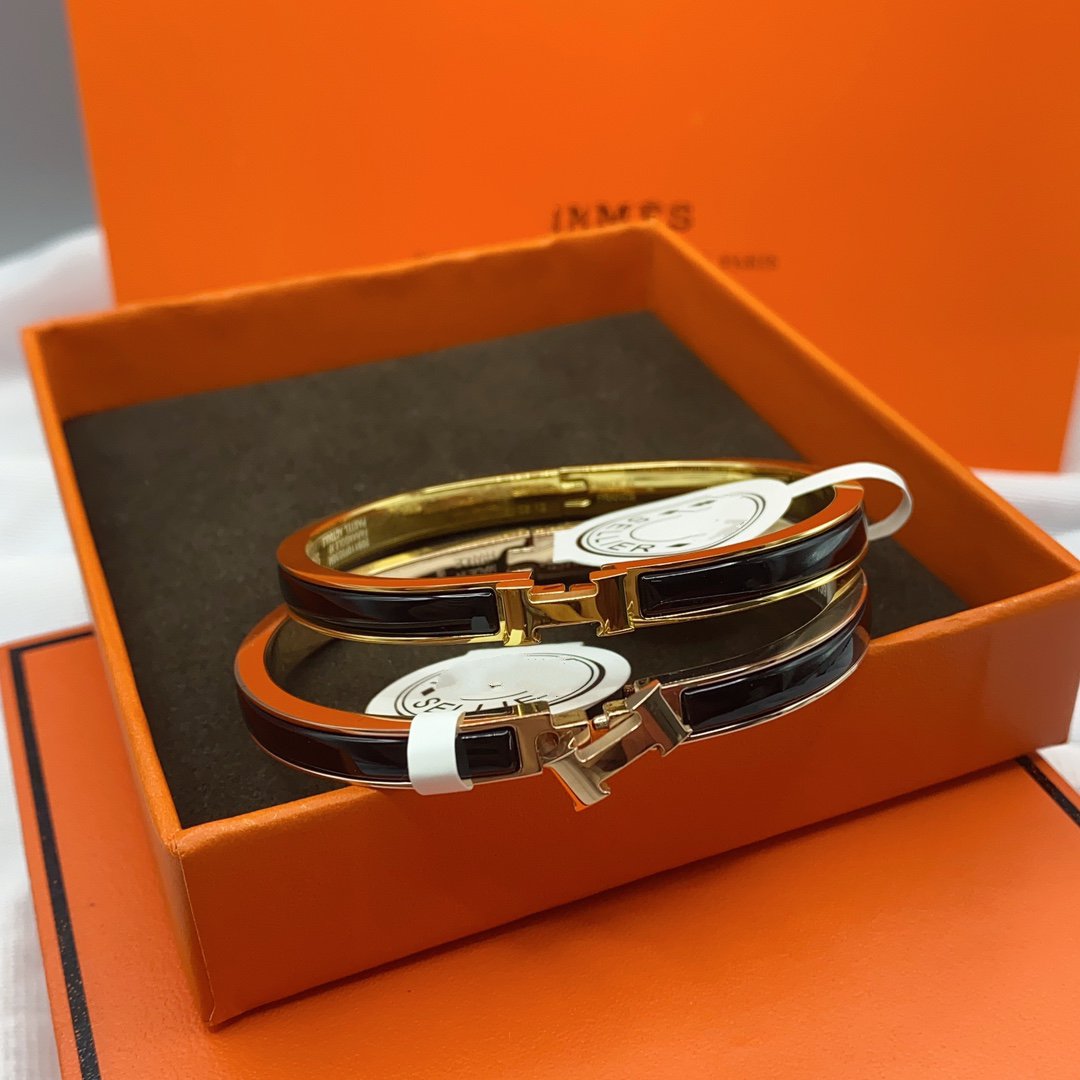 [CiCi]CLASSIC HM CLIC BLACK 8MM ENAMEL BRACELET