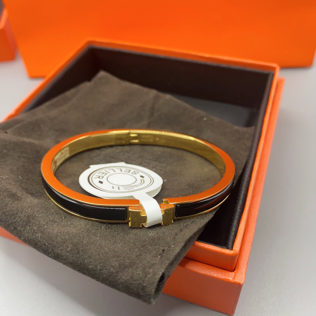 [CiCi]CLASSIC HM CLIC BLACK 8MM ENAMEL BRACELET