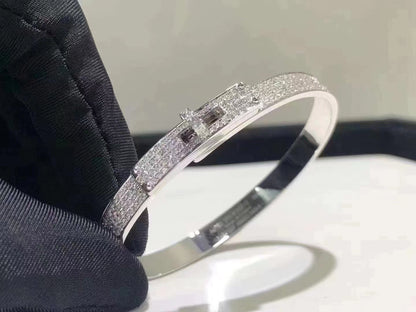 [CiCi]HM KELLY BRACELET IN SILVER AND FULL PAVE DIAMOND